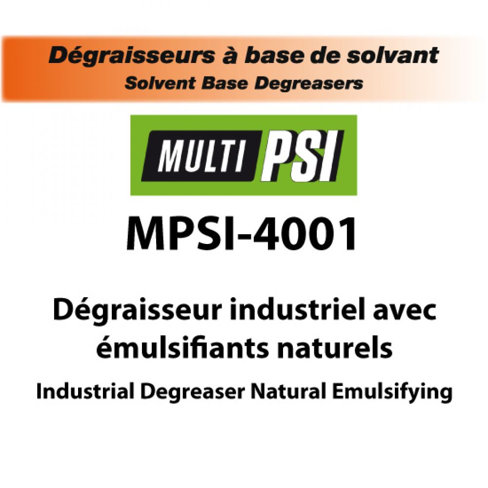 Dégraisseur industriel avec émulsiants naturels 4 litres