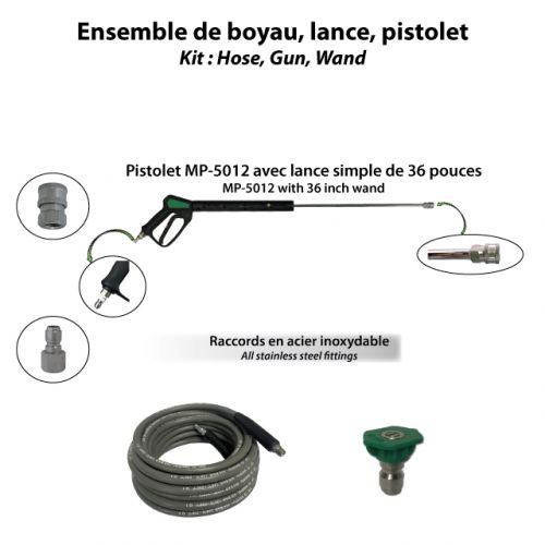 Kit 50' hose assembly, wand 36'' and trigger gun